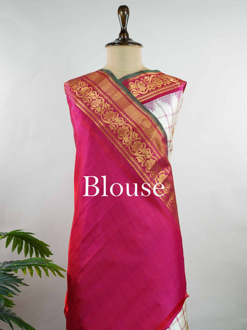 Pavitra - Handloom Gadwal Silk Saree | Pure Silk | Zari Border