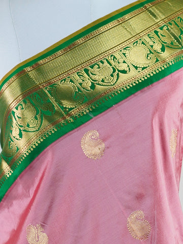 Narayanpet Narayanpet Pattu sarees are known for their lightweight texture and rich borders. Once woven for royalty, these vintage drapes are now making a graceful comeback. A timeless weave that blends tradition with everyday elegance. Ishwari - Manoranjitham Weaves - Handloom Store