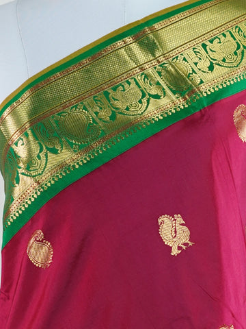 Narayanpet Narayanpet Pattu sarees are known for their lightweight texture and rich borders. Once woven for royalty, these vintage drapes are now making a graceful comeback. A timeless weave that blends tradition with everyday elegance. Shakti - Manoranjitham Weaves - Handloom Store