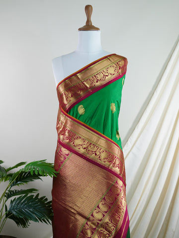 Narayanpet Narayanpet Pattu sarees are known for their lightweight texture and rich borders. Once woven for royalty, these vintage drapes are now making a graceful comeback. A timeless weave that blends tradition with everyday elegance. Prakriti - Manoranjitham Weaves - Handloom Store
