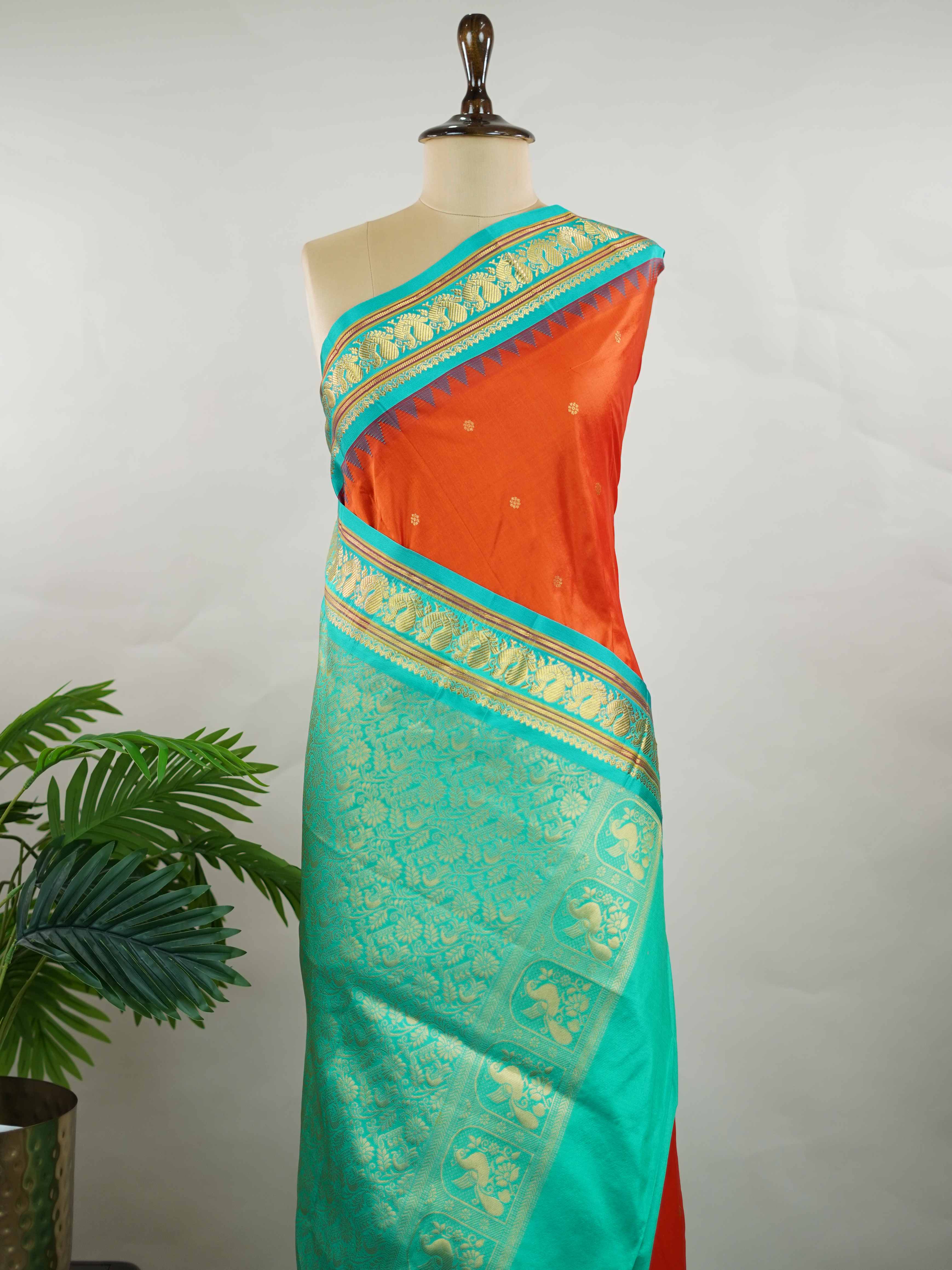 Narayanpet Narayanpet Pattu sarees are known for their lightweight texture and rich borders. Once woven for royalty, these vintage drapes are now making a graceful comeback. A timeless weave that blends tradition with everyday elegance. Sarvasiddhiprada - Narayanpet saree - Manoranjitham Weaves - Handloom Store