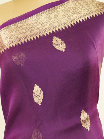 Katan This kora saree features delicate woven buttis and offers a light, comfortable drape. Ishika - Banarasi Kora Saree | Woven Buttas - Manoranjitham Weaves - Handloom Store