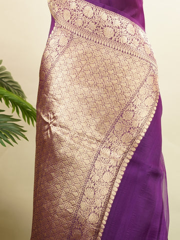 Katan This kora saree features delicate woven buttis and offers a light, comfortable drape. Rama - Banarasi Kora Saree | Woven Buttas - Manoranjitham Weaves - Handloom Store