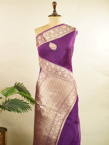 Katan This kora saree features delicate woven buttis and offers a light, comfortable drape. Rama - Banarasi Kora Saree | Woven Buttas - Manoranjitham Weaves - Handloom Store