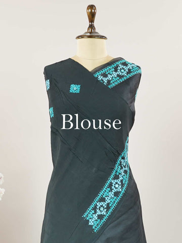 Kalavathi – Black Kora Silk Saree | Kutch Work