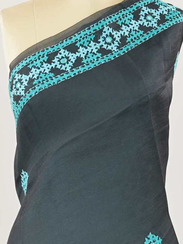 Kalavathi – Black Kora Silk Saree | Kutch Work