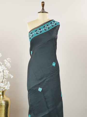 Kalavathi – Black Kora Silk Saree | Kutch Work