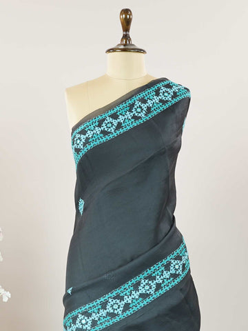 Kalavathi – Black Kora Silk Saree | Kutch Work