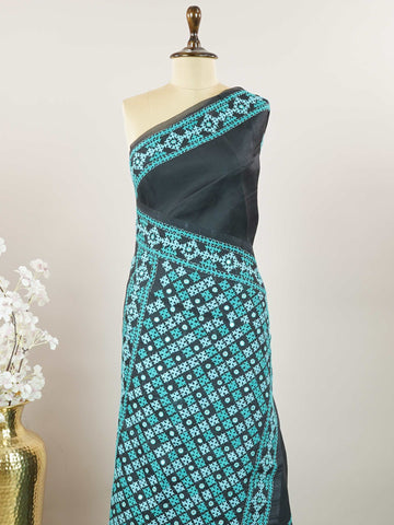 Kalavathi – Black Kora Silk Saree | Kutch Work