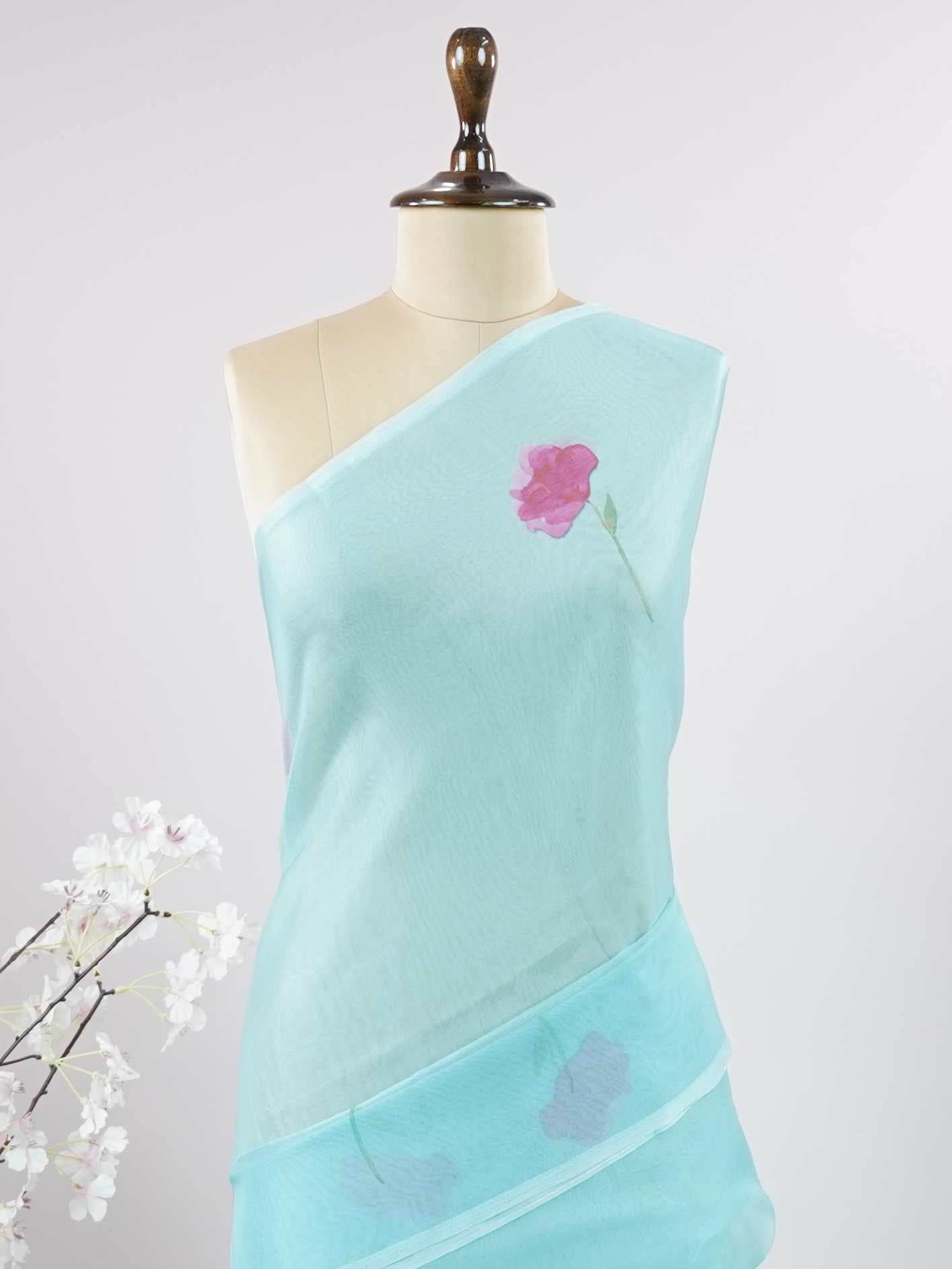 Organza Organza Hemangi - Organza saree - Manoranjitham Weaves - Handloom Store