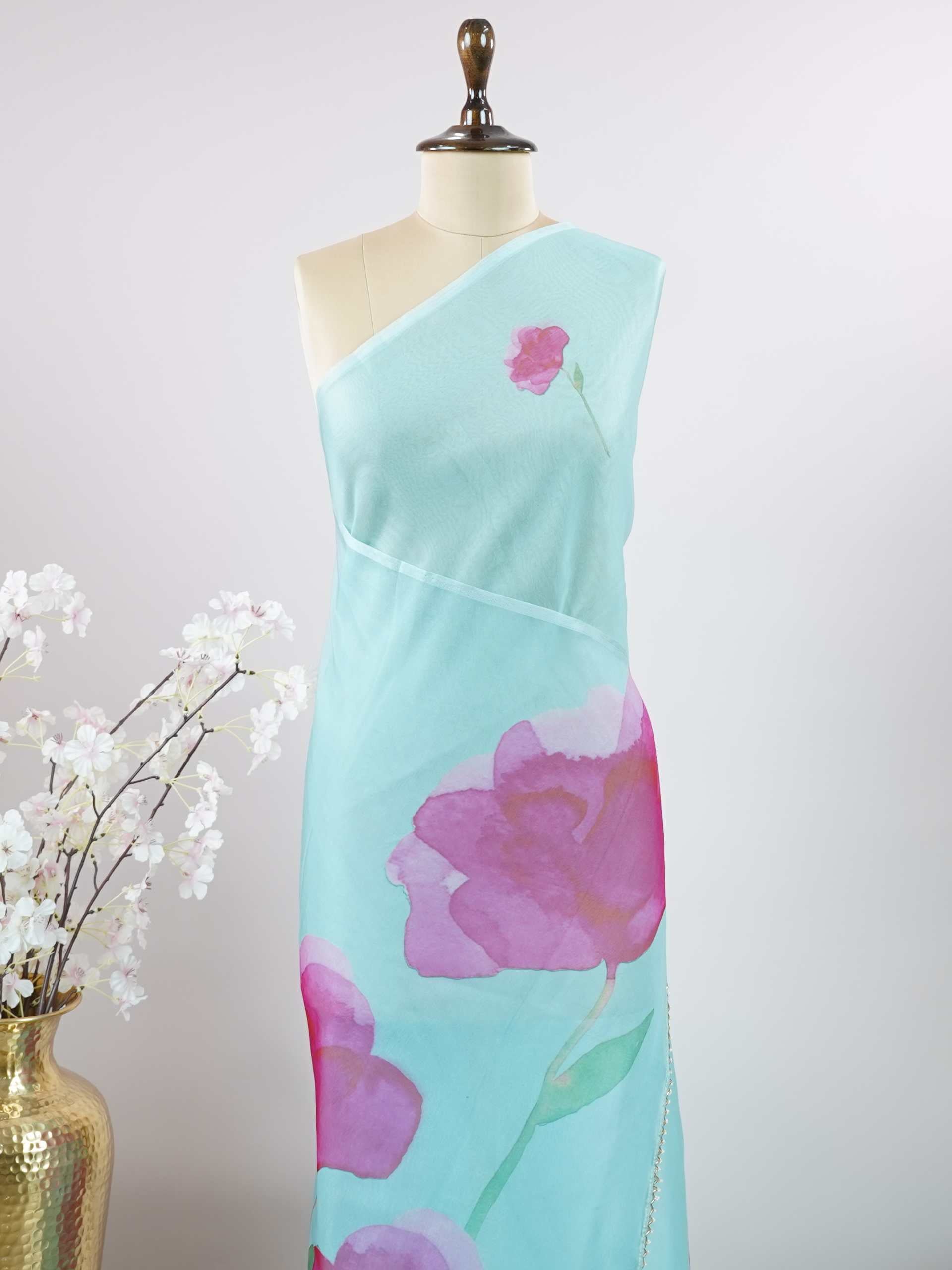 Organza Organza Hemangi - Organza saree - Manoranjitham Weaves - Handloom Store