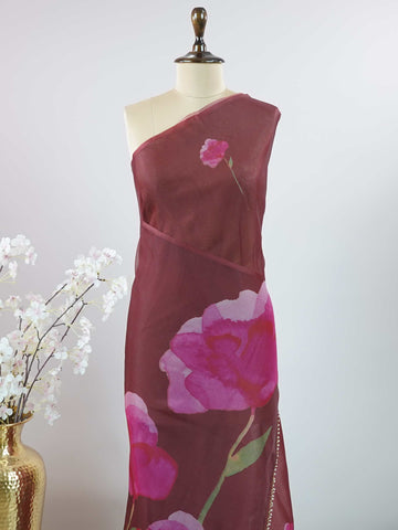 Organza Organza Shyamala - Chinnon Crepe saree - Manoranjitham Weaves - Handloom Store
