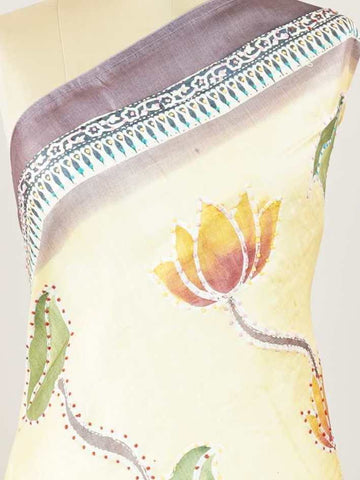 Tussar A Tussar saree with a digital print inspired by Shrinathji’s painting, enhanced with hand-knot embroidery for an artistic and elegant finish. Maheshwari - Tussar Silk Saree | Digital Print - Manoranjitham Weaves - Handloom Store
