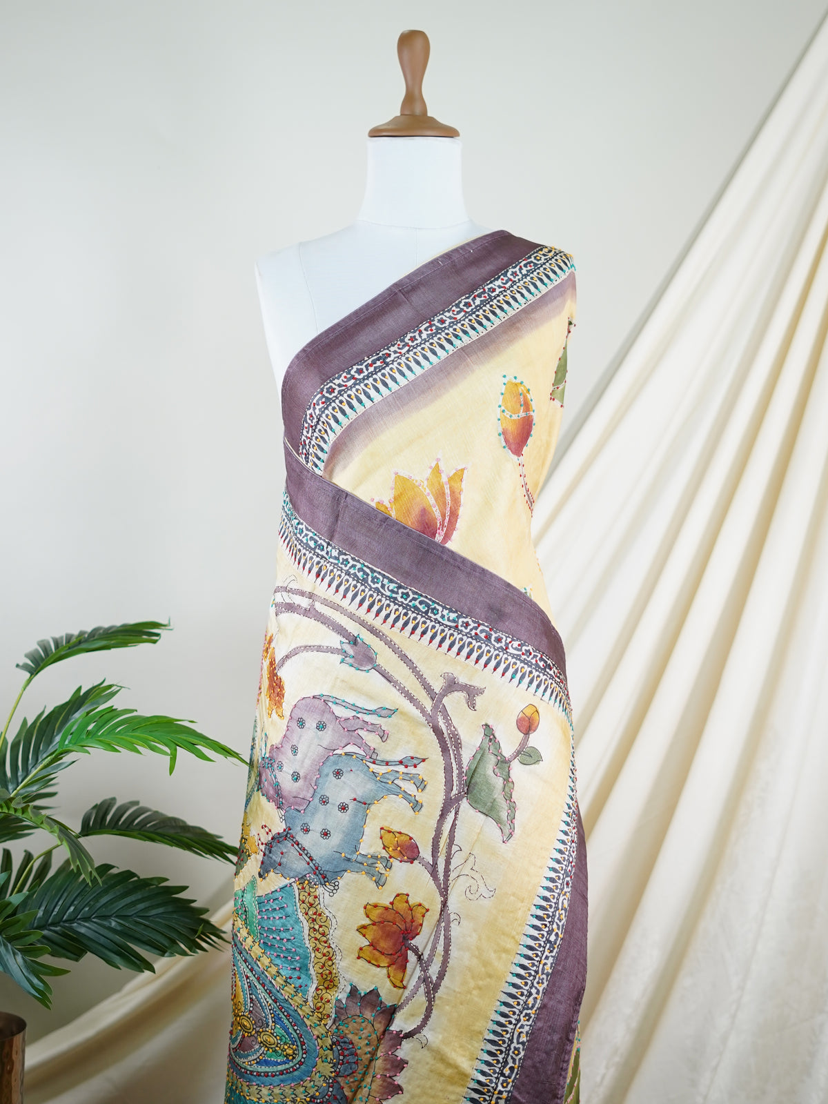 Tussar  100% Pure Tussar - Manoranjitham Weaves - Handloom Store