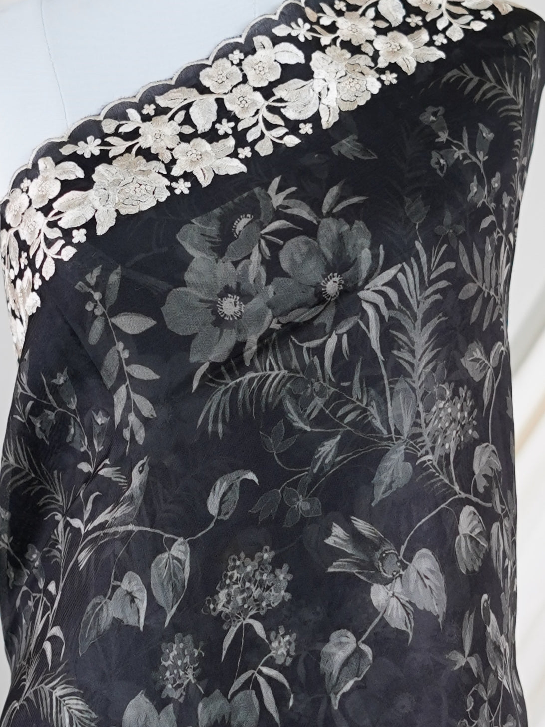 Tussar Black Organza - Manoranjitham Weaves - Handloom Store