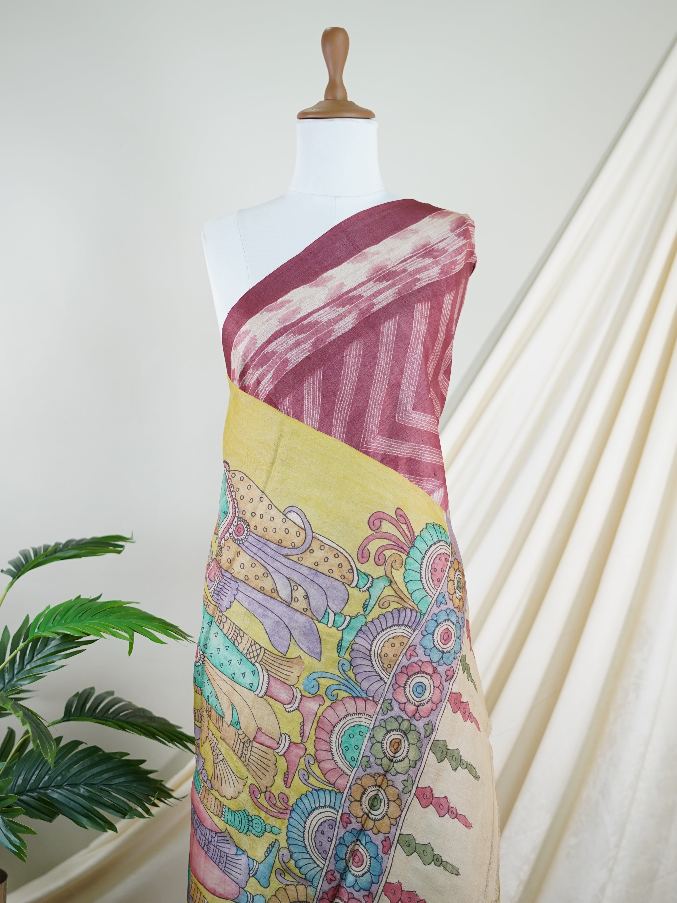 Tussar  100% Pure Tussar - Manoranjitham Weaves - Handloom Store