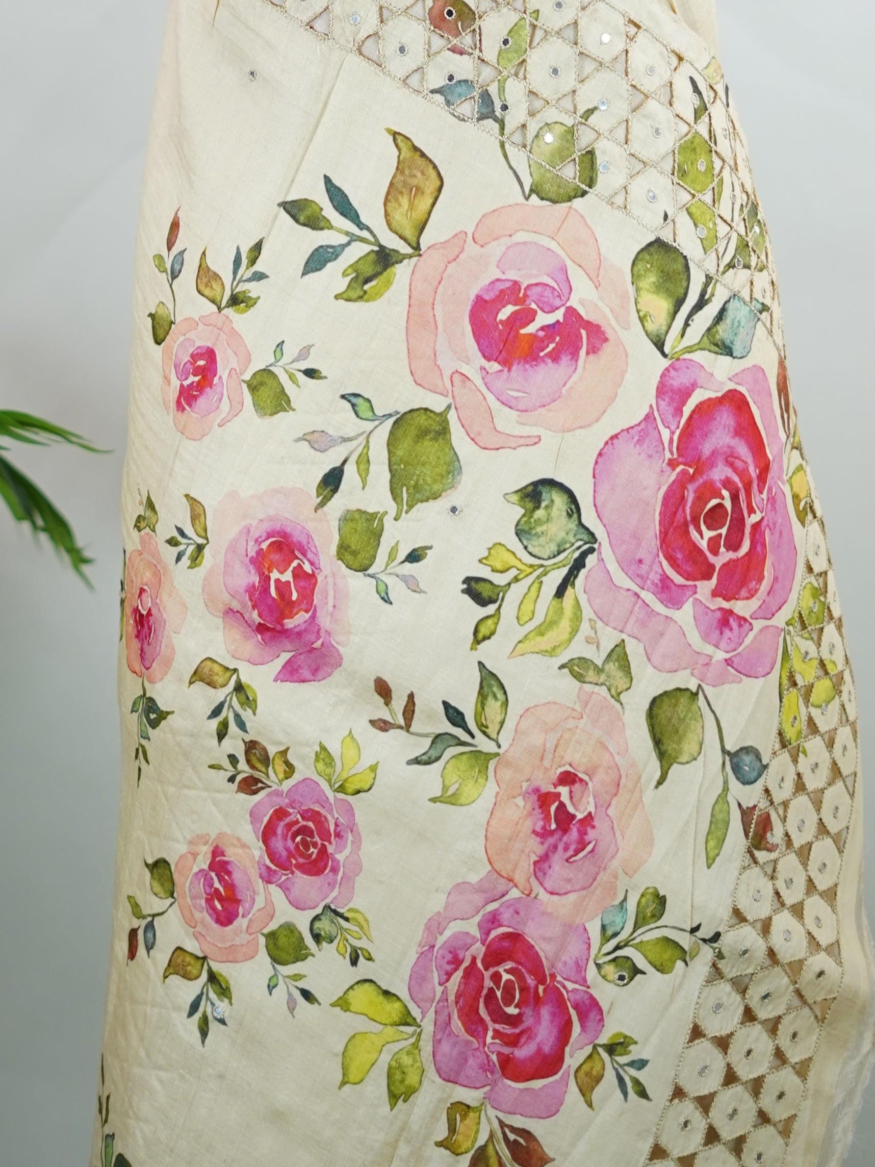 Tussar Tussar with embroidery Chitrini - Manoranjitham Weaves - Handloom Store