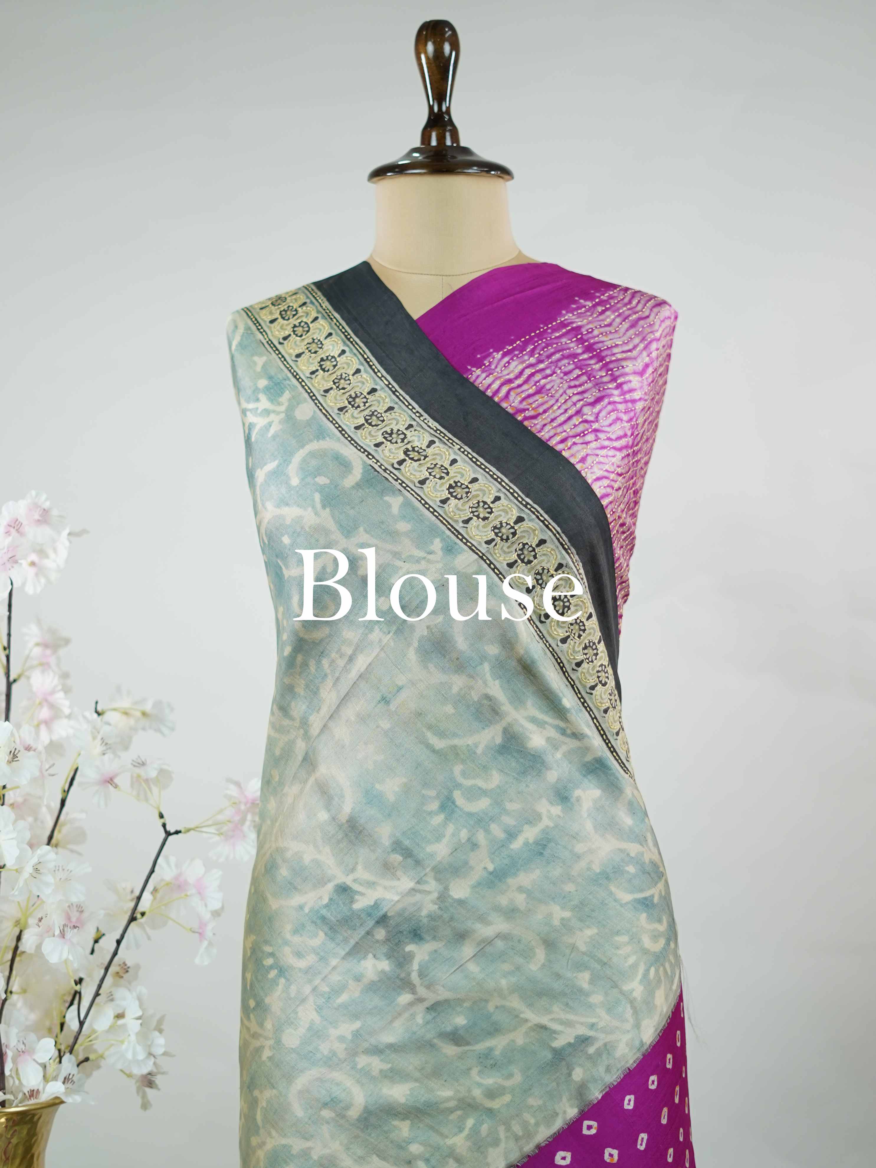 Tussar A vibrant pink soft silk saree accented with fresh green tones, blending tradition with a lively charm.br
Enhanced with delicate Kantha stitching and contemporary digital prints, it offers a unique fusion of craft and modern design. Nayana - Tussar Silk Saree | Kantha Embroidery - Manoranjitham Weaves - Handloom Store