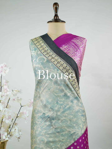 Tussar A vibrant pink soft silk saree accented with fresh green tones, blending tradition with a lively charm.br
Enhanced with delicate Kantha stitching and contemporary digital prints, it offers a unique fusion of craft and modern design. Nayana - Tussar Silk Saree | Kantha Embroidery - Manoranjitham Weaves - Handloom Store