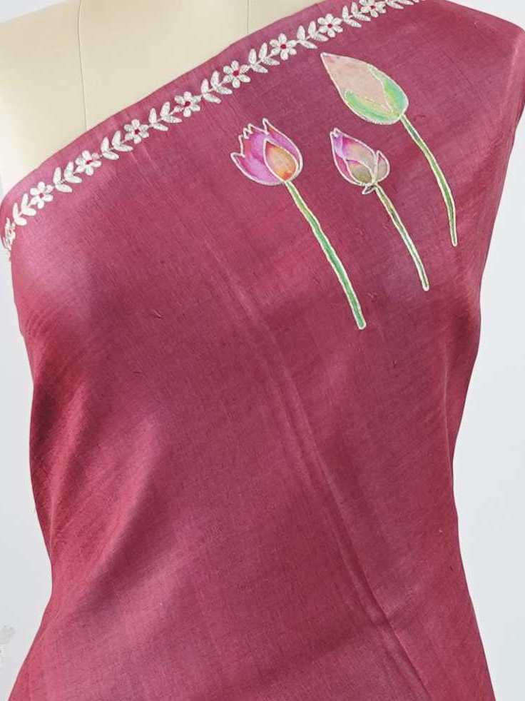 Tussar Elegant Tussar Ulupi - Tussar saree - Manoranjitham Weaves - Handloom Store