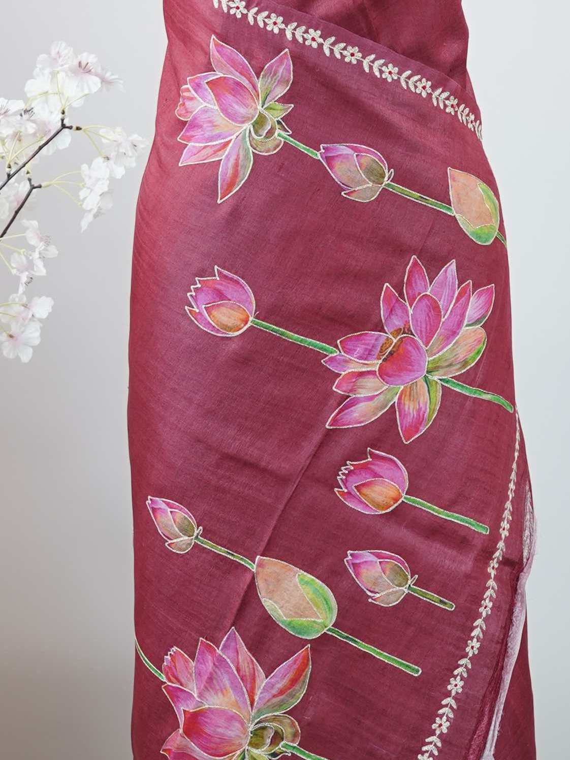 Tussar Elegant Tussar Ulupi - Tussar saree - Manoranjitham Weaves - Handloom Store