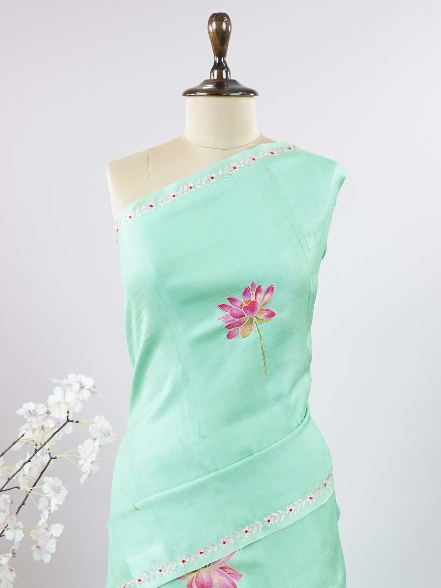 Tussar Elegant Tussar Indumati - Tussar saree - Manoranjitham Weaves - Handloom Store