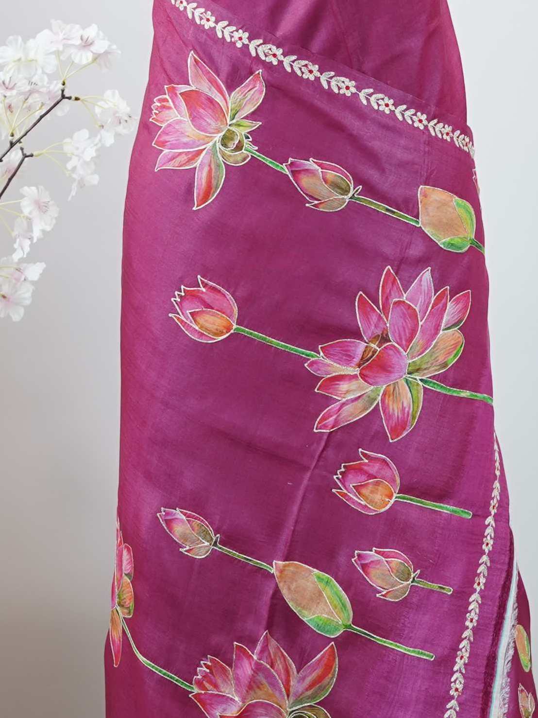 Tussar Elegant Tussar Amba - Tussar saree - Manoranjitham Weaves - Handloom Store