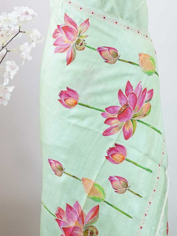 Tussar Elegant Tussar Chitrangada - Tussar saree - Manoranjitham Weaves - Handloom Store