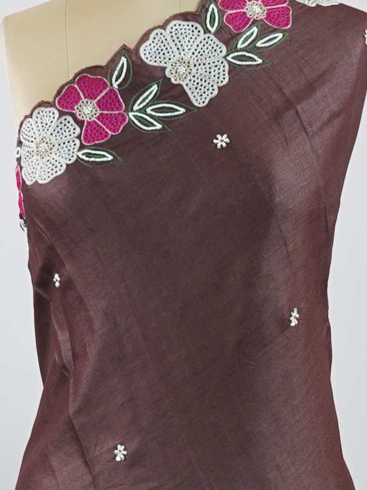 Tussar Elegant Tussar Madri - Tussar saree - Manoranjitham Weaves - Handloom Store