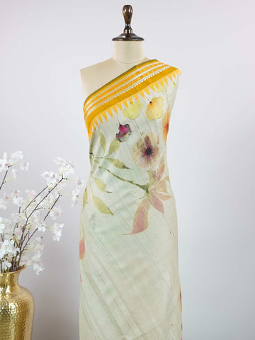 Tussar Elegant Tussar Indumati - Vidharbha Tussar saree - Manoranjitham Weaves - Handloom Store