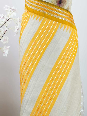 Tussar Elegant Tussar Indumati - Vidharbha Tussar saree - Manoranjitham Weaves - Handloom Store