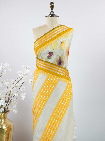 Tussar Elegant Tussar Indumati - Vidharbha Tussar saree - Manoranjitham Weaves - Handloom Store