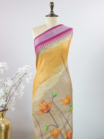 Tussar Elegant Tussar Manohari - Vidharbha Tussar saree - Manoranjitham Weaves - Handloom Store