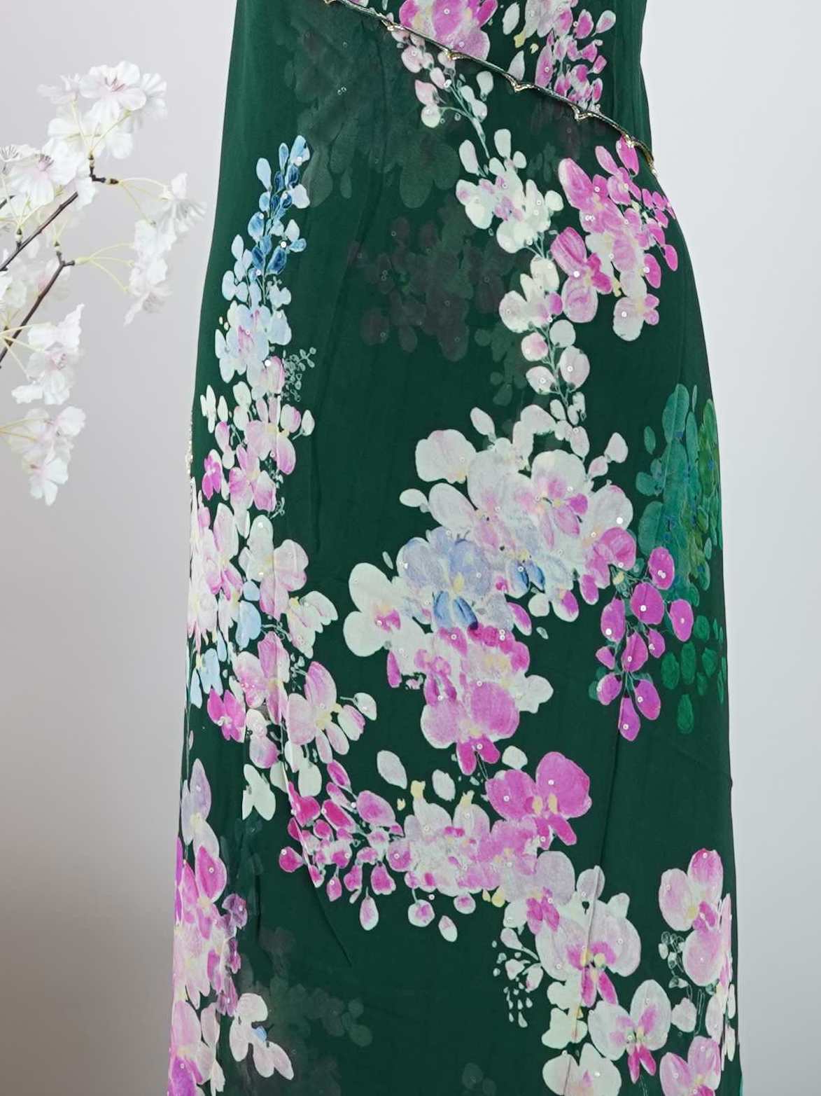 Georgette Amazing soft chinnon crepe that feels so light, you will swept off of your feet Arya - Chinnon Crepe saree - Manoranjitham Weaves - Handloom Store