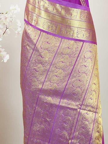 Venkatagiri Silk Woven in the heart of Andhra Pradesh, this Venkatagiri handloom saree is a symbol of regal elegance and heritage. Known for its soft texture and intricate craftsmanship, it drapes gracefully for weddings, pujas, and festive moments. Each thread carries tradition, making it a cherished piece of South Indian artistry. Lightweight yet luxurious — a true sree in every sense. Kavana - Venkatagiri  saree - Manoranjitham Weaves - Handloom Store