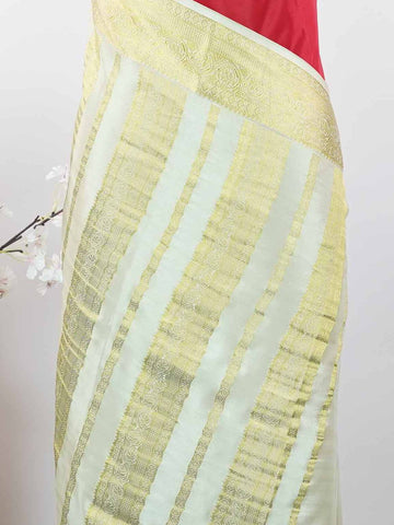 Mysore silk Traditional handloom silk saree with classic Mysore charm. The luxurious texture enhances its graceful appearance. Elegant simplicity designed for timeless fashion. Comfortable and beautifully lightweight. A saree that celebrates heritage and artistry. Harikambhoji - Pure Mysore Silk Saree - Manoranjitham Weaves - Handloom Store