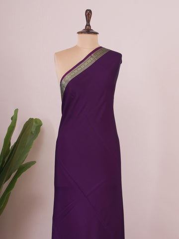 Trinetra - Pure Mysore Silk Saree | Elephant Border