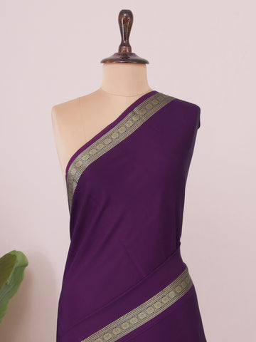 Trinetra - Pure Mysore Silk Saree | Elephant Border