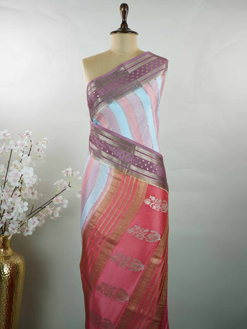 Mysore silk Traditional handloom Mysore silk saree with soft luxurious texture. Its elegant weave speaks of heritage and craftsmanship. Minimal styling keeps the look timeless and refined. Graceful drape perfect for festive occasions. Classic silk beauty woven to perfection. Mahatripura - Pure Mysore Silk Saree - Manoranjitham Weaves - Handloom Store