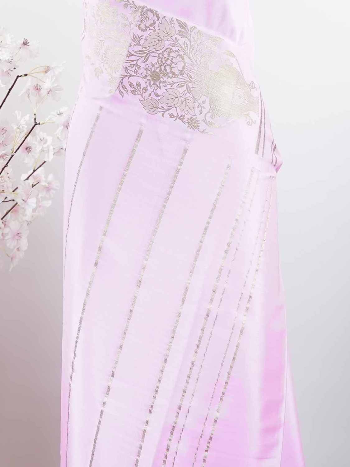 Mysore silk Pure silk saree woven with traditional Mysore artistry. The smooth handloom weave offers elegance and comfort. Minimal styling enhances its timeless appeal. Graceful drape perfect for special gatherings. A classic saree that celebrates heritage. Karunambika - Pure Mysore Silk Saree - Manoranjitham Weaves - Handloom Store