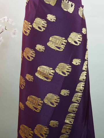 Mysore silk Classic Mysore silk saree woven with traditional craftsmanship. Its elegant texture and fluid drape create a regal look. Simple styling paired with luxurious silk feel. Handloom artistry that reflects timeless beauty. Perfect for festive and cultural occasions. Nilambari - Pure Mysore Silk Saree - Manoranjitham Weaves - Handloom Store