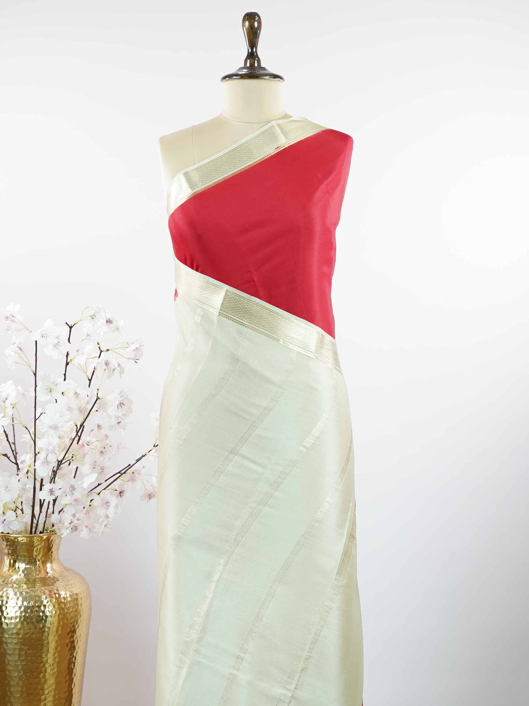 Mysore silk Classic Mysore silk saree woven with elegance and care. Its smooth texture and rich drape elevate every look. Traditional handloom artistry in a timeless form. Comfortable and beautifully lightweight. Perfect for celebrations and special occasions. Chandralekhini - Pure Mysore Silk Saree - Manoranjitham Weaves - Handloom Store
