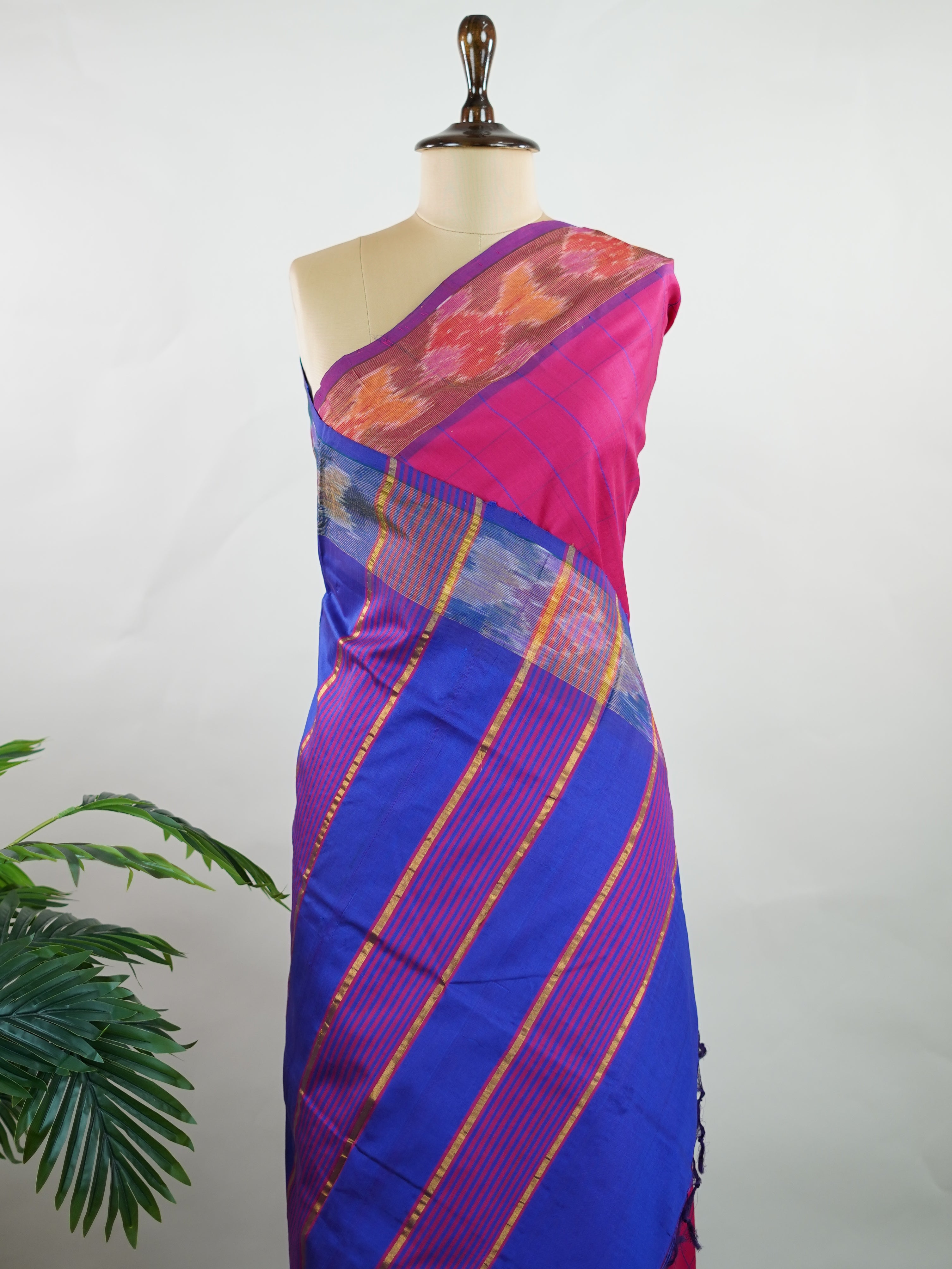 Kanchipuram Silk Cotton Pink Kanchipuram Silk Cotton Charukesi - Manoranjitham Weaves - Handloom Store