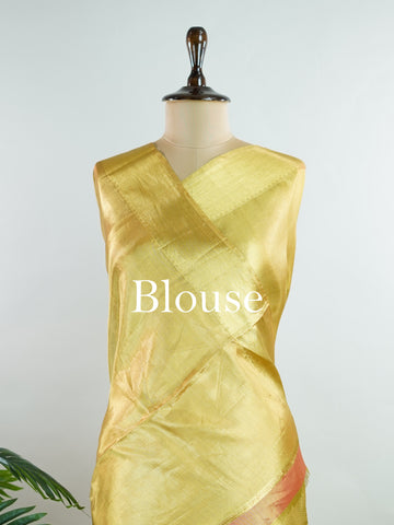 Kanchipuram Silk Beautiful bridal Kanjivaram saree featuring a rich Settled Gold body, gracefully complemented by a matching Gold border and elegant Gold pallu. The luxurious golden hue exudes timeless grandeur, creating a regal and sophisticated bridal appearance. Expertly woven with exquisite Kanjivaram craftsmanship, the saree reflects heritage, elegance, and unmatched beauty. Paired with a suitable Gold blouse, this magnificent drape is perfect for weddings, receptions, and grand traditional celebration