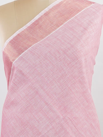 Bengal Cottons Pink South Cotton with Running Zari Border &amp; Pink Blouse Muthulakshmi - Pink Handloom Cotton Saree - Manoranjitham Weaves - Handloom Store
