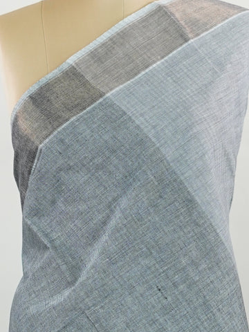 Bengal Cottons Grey South Cotton with Running Zari Border &amp; Grey Blouse Shyamala - Grey Handloom Cotton Saree - Manoranjitham Weaves - Handloom Store