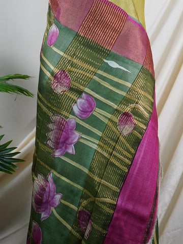 Tussars A simple Tussar saree with elegant digital print, perfect for a graceful and effortless look. Revagupti - Manoranjitham Weaves - Handloom Store