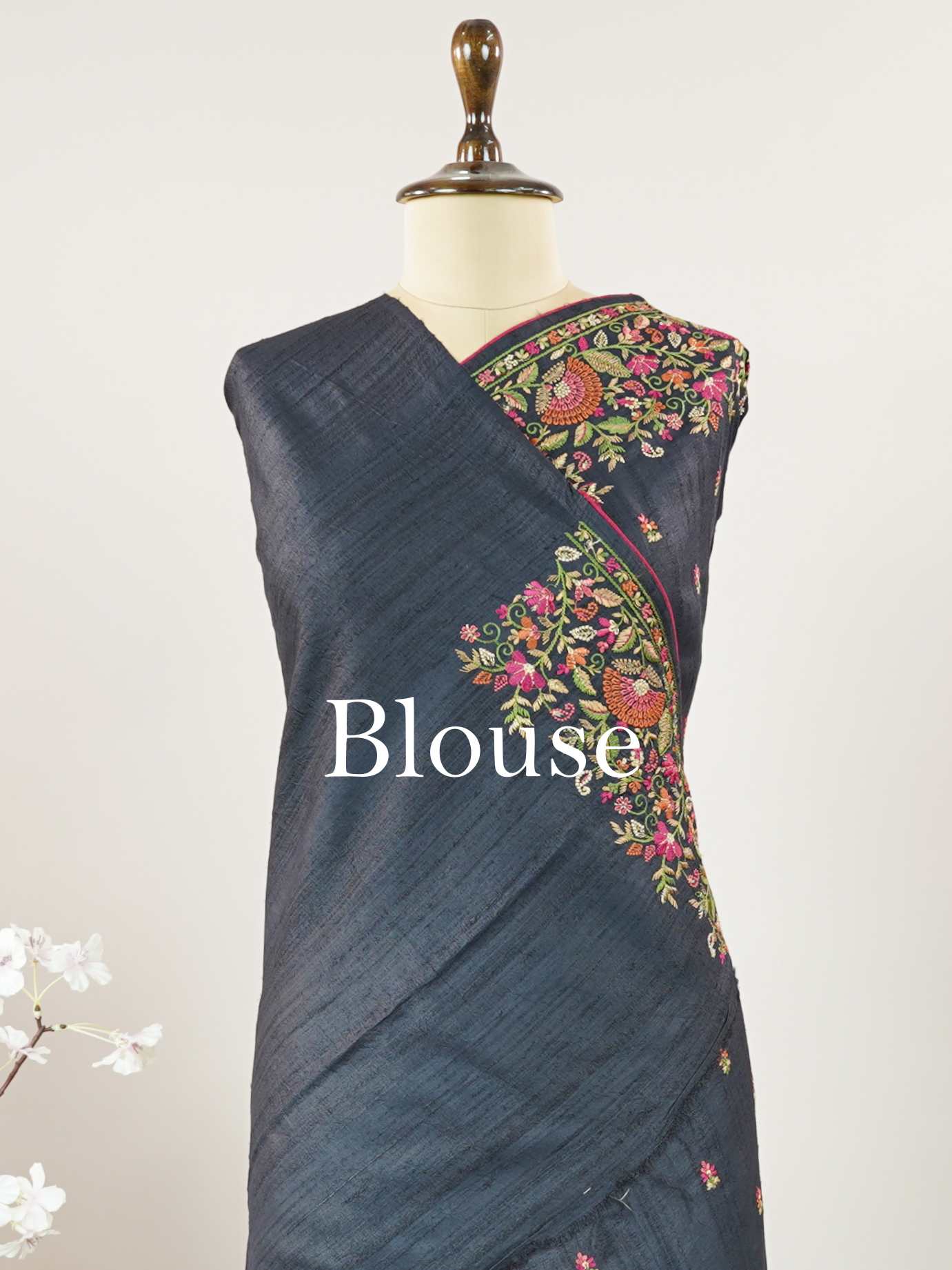 Tussars Desi Tussar sarees with embroidery, offering elegant texture and subtle detailing. Bageshreea - Tussar Silk Saree | Hand Embroidered - Manoranjitham Weaves - Handloom Store