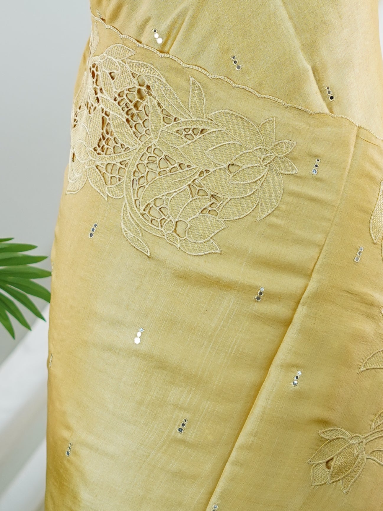 Tussars Yellow 100% Pure Tussar - Manoranjitham Weaves - Handloom Store