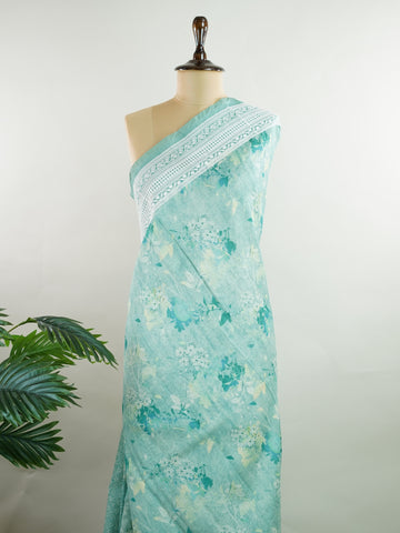 Tussars A serene green semi tussar saree blooming with floral digital prints and delicate thread borders.
Woven in Varanasi, it blends subtle texture with artisanal charm and light elegance.
Perfect for intimate gatherings, temple visits, or everyday grace with a touch of tradition.
#SemiTussarSaree #ThreadBorderElegance #VaranasiWeaves

 Poorvikalyani - Manoranjitham Weaves - Handloom Store